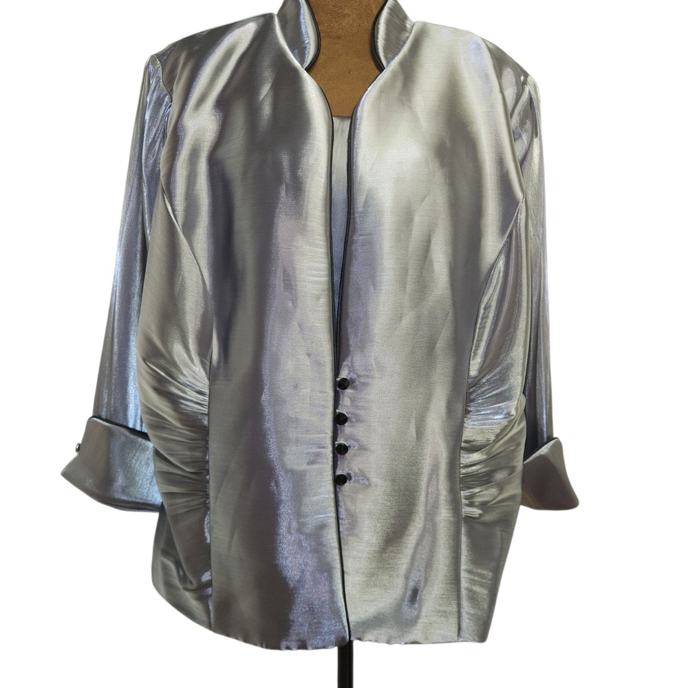 Dressbarn Collection Silver Formal Tank Top & Jacket Size 18 Shine Formal NWT